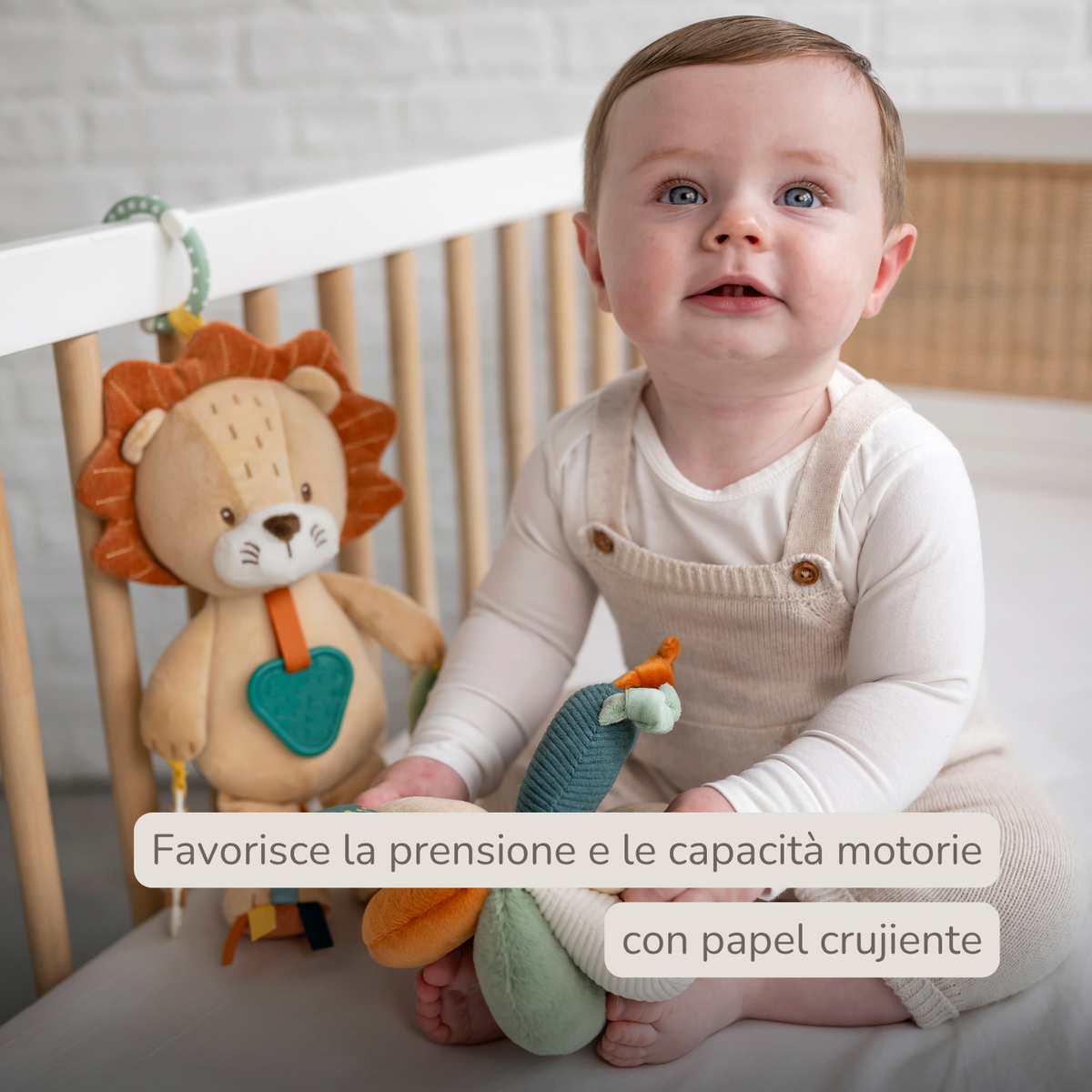 Activity Plush Toy Lion Leon - 30 cm - Soft Baby Plush Toy - Multicolored [IT]