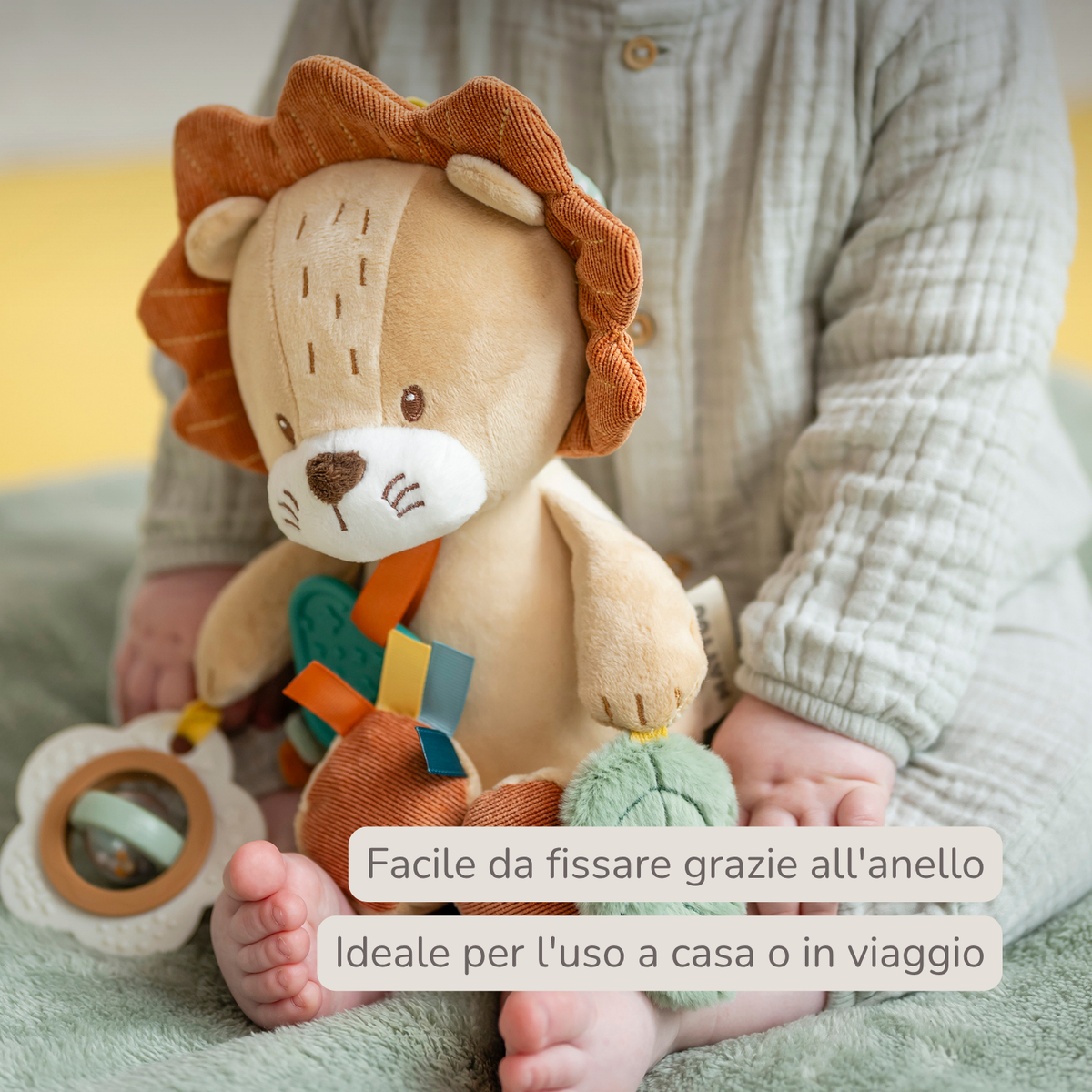 Activity Plush Toy Lion Leon - 30 cm - Soft Baby Plush Toy - Multicolored [IT]