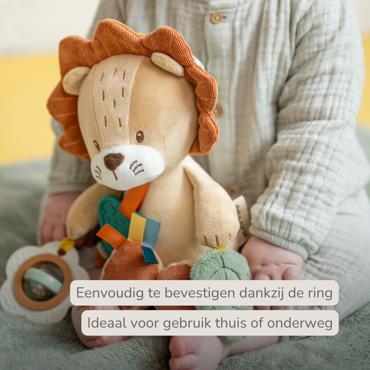 Activity Plush Toy Lion Leon - 30 cm - Soft Baby Plush Toy - Multicolored [NL]