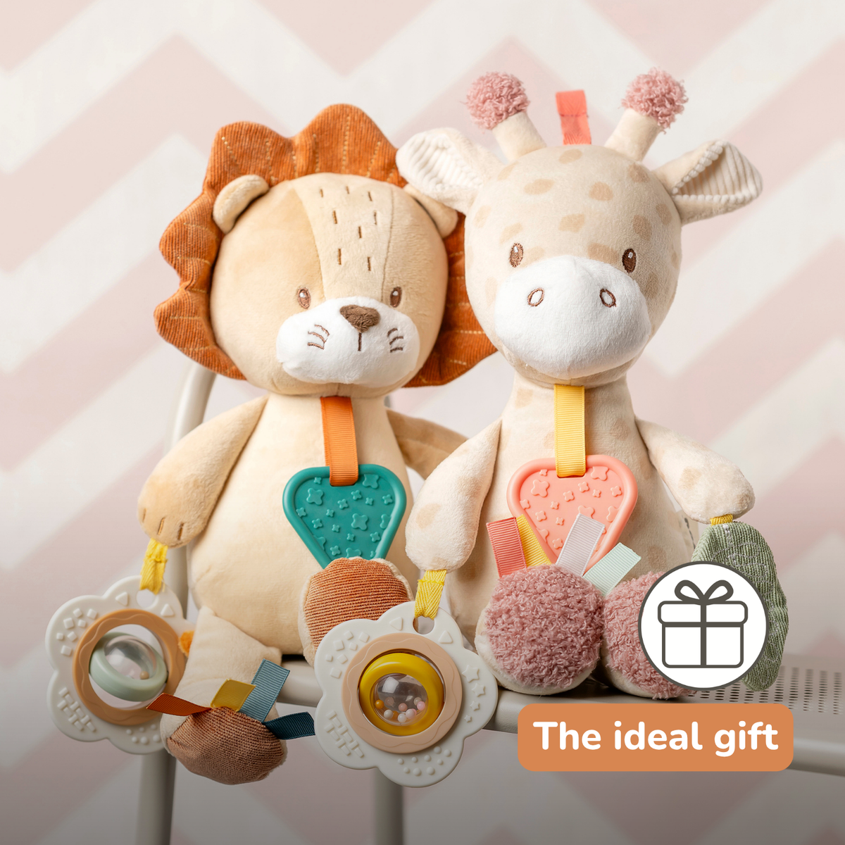 Activity Plush Toy Lion Leon - 30 cm - Soft Baby Plush Toy - Multicolored [EN]