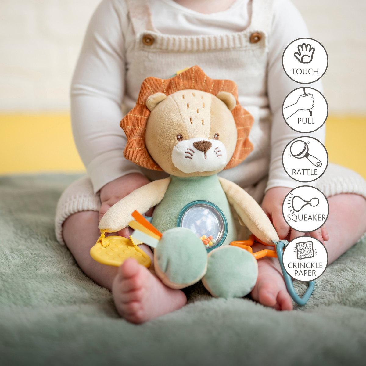 Activity Plush Toy Lion Leon - 25 cm - Soft Baby Plush Toy - Multicolored [DE]