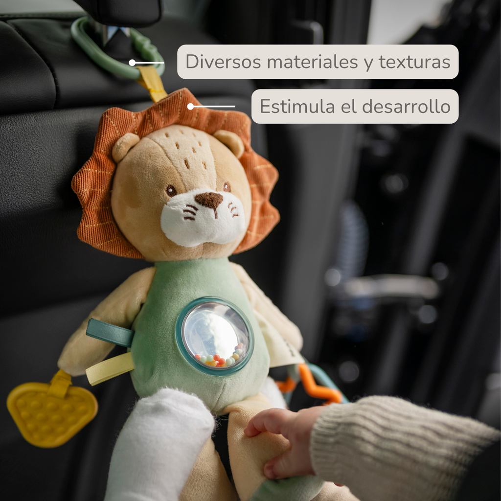 Activity Plush Toy Lion Leon - 25 cm - Soft Baby Plush Toy - Multicolored [ES]
