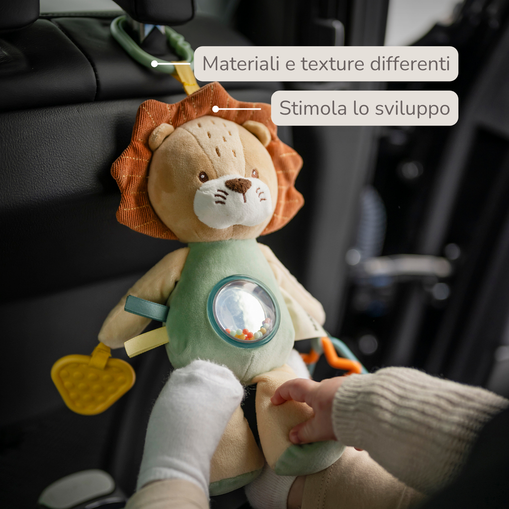 Activity Plush Toy Lion Leon - 25 cm - Soft Baby Plush Toy - Multicolored [IT]