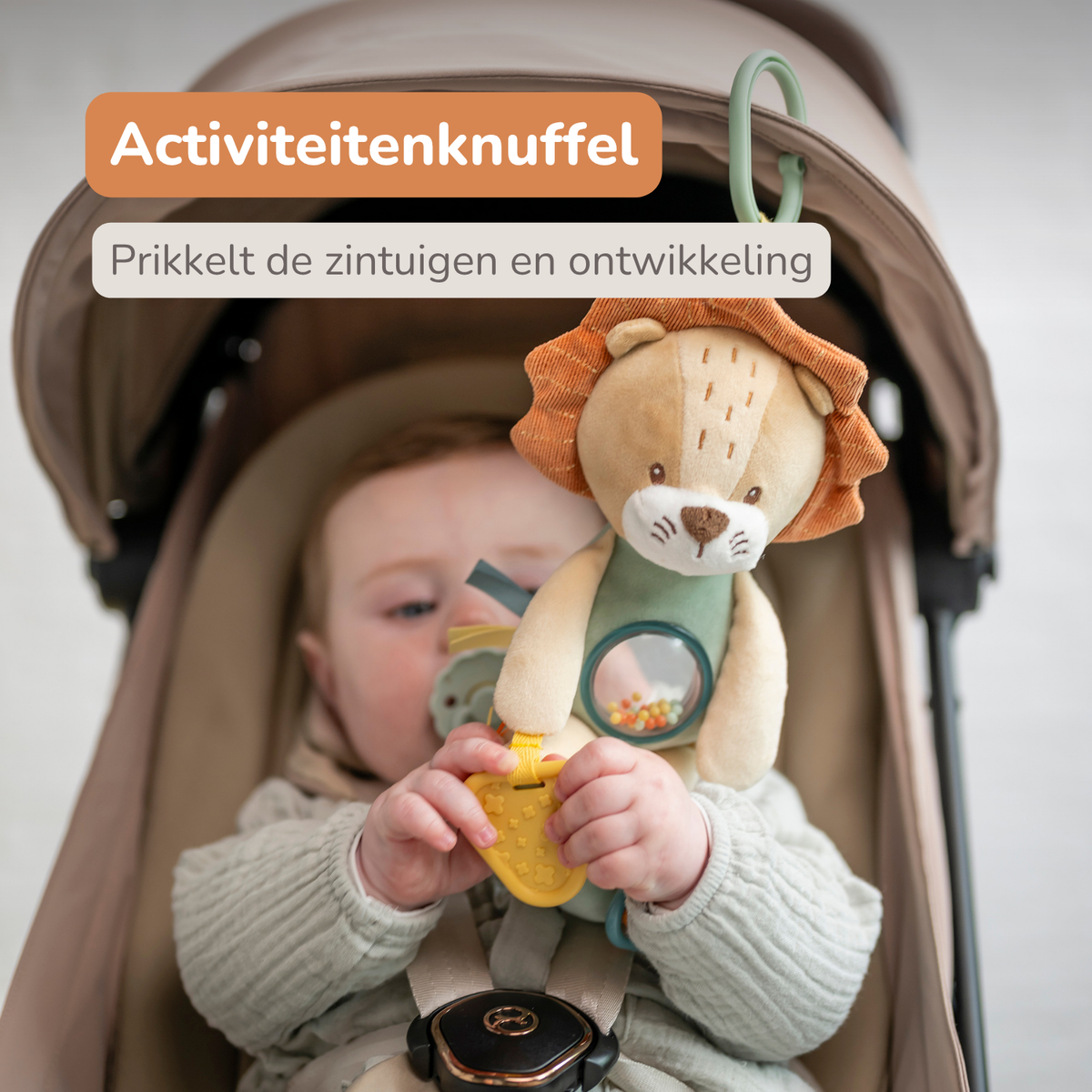 Activity Plush Toy Lion Leon - 25 cm - Soft Baby Plush Toy - Multicolored [NL]
