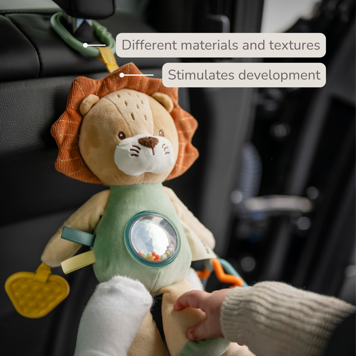 Activity Plush Toy Lion Leon - 25 cm - Soft Baby Plush Toy - Multicolored [EN]