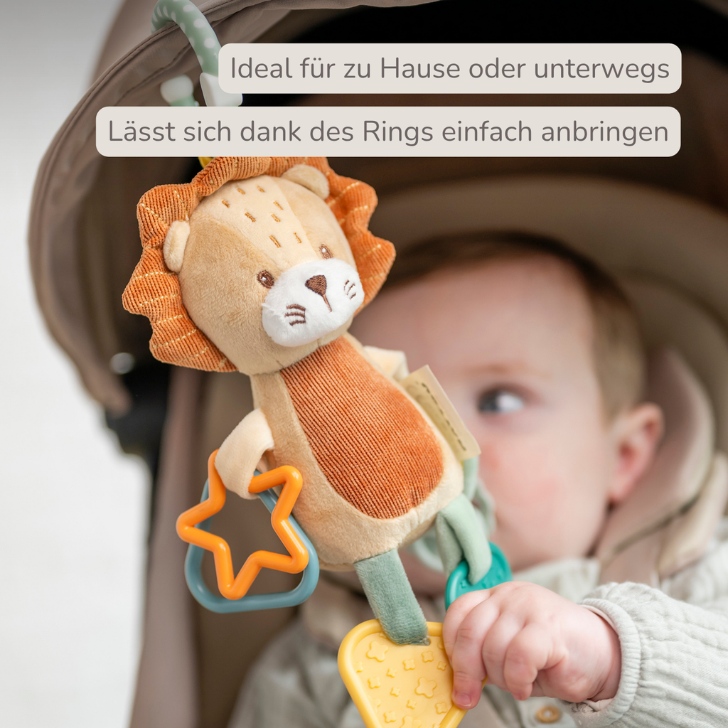 Activity Plush Toy Lion Leon - 20 cm - Soft Baby Plush Toy - Multicolored [DE]