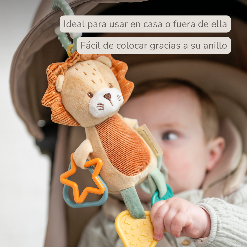 Activity Plush Toy Lion Leon - 20 cm - Soft Baby Plush Toy - Multicolored [ES]