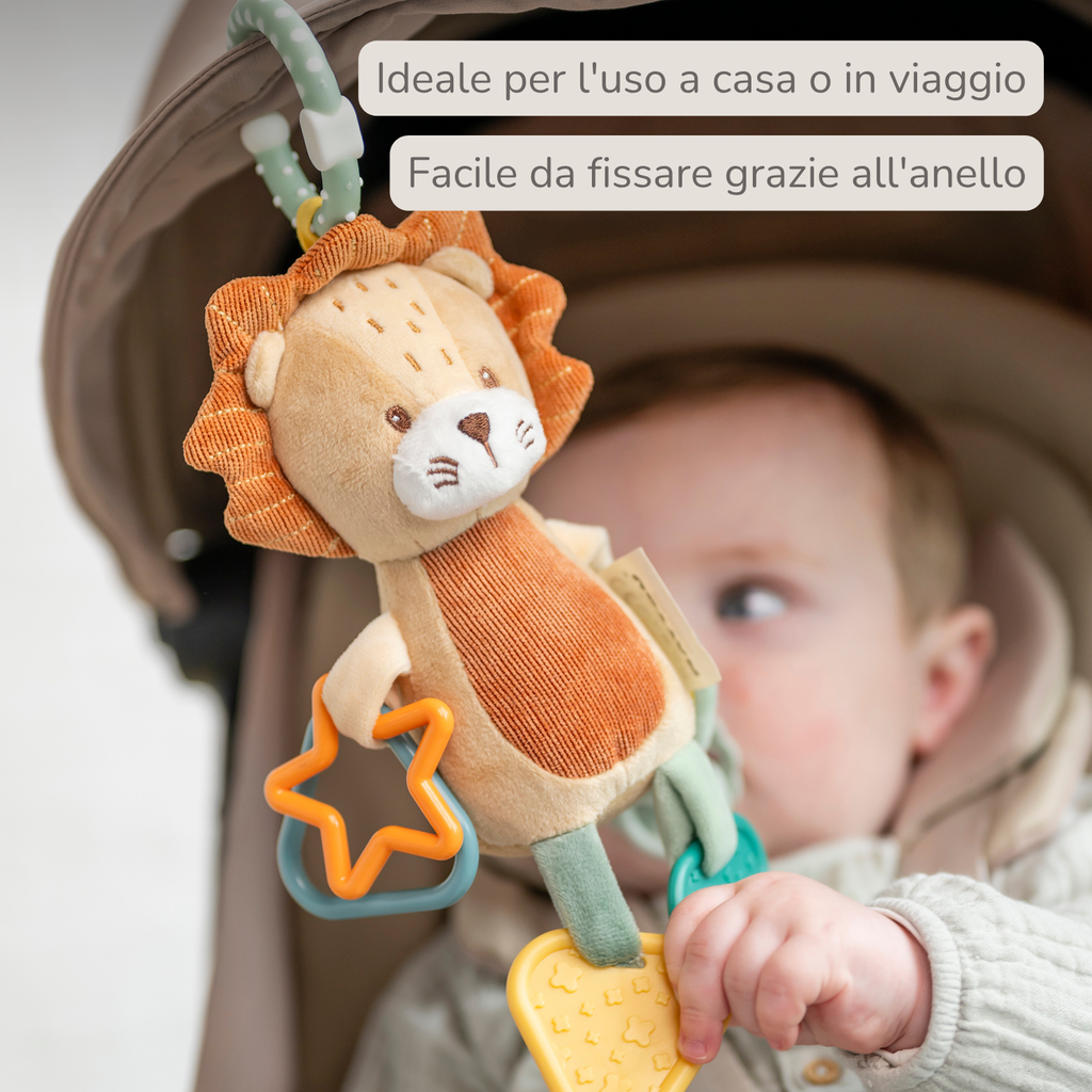 Activity Plush Toy Lion Leon - 20 cm - Soft Baby Plush Toy - Multicolored [IT]