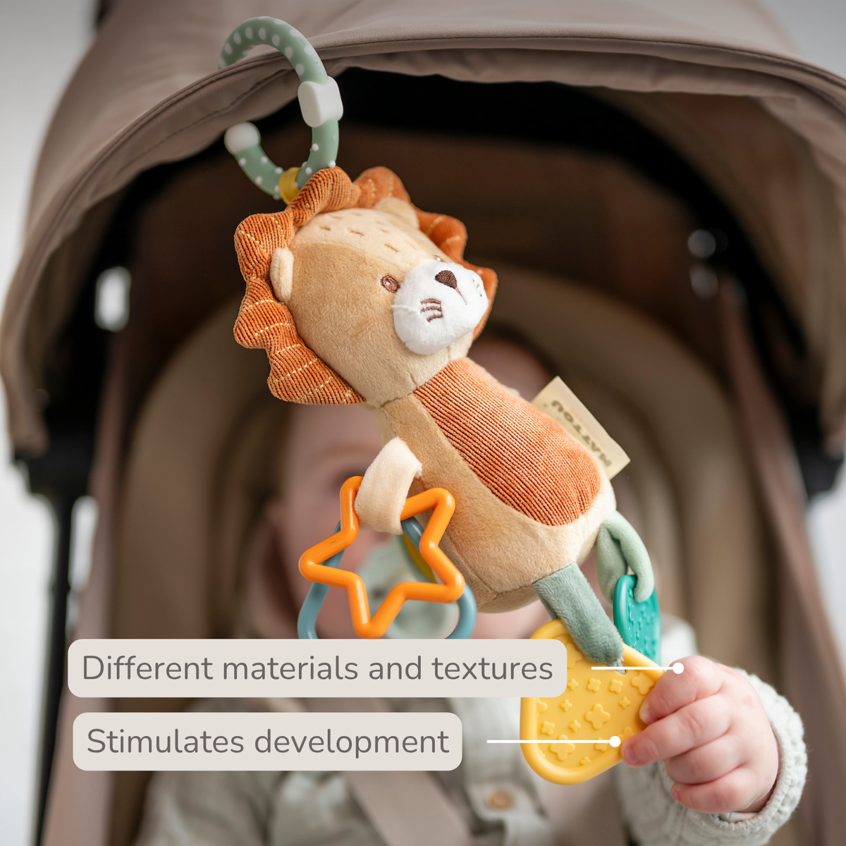 Activity Plush Toy Lion Leon - 20 cm - Soft Baby Plush Toy - Multicolored [EN]