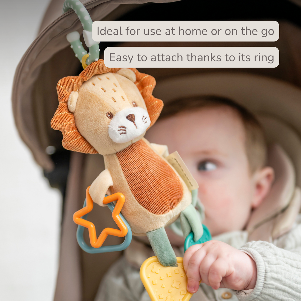 Activity Plush Toy Lion Leon - 20 cm - Soft Baby Plush Toy - Multicolored [EN]