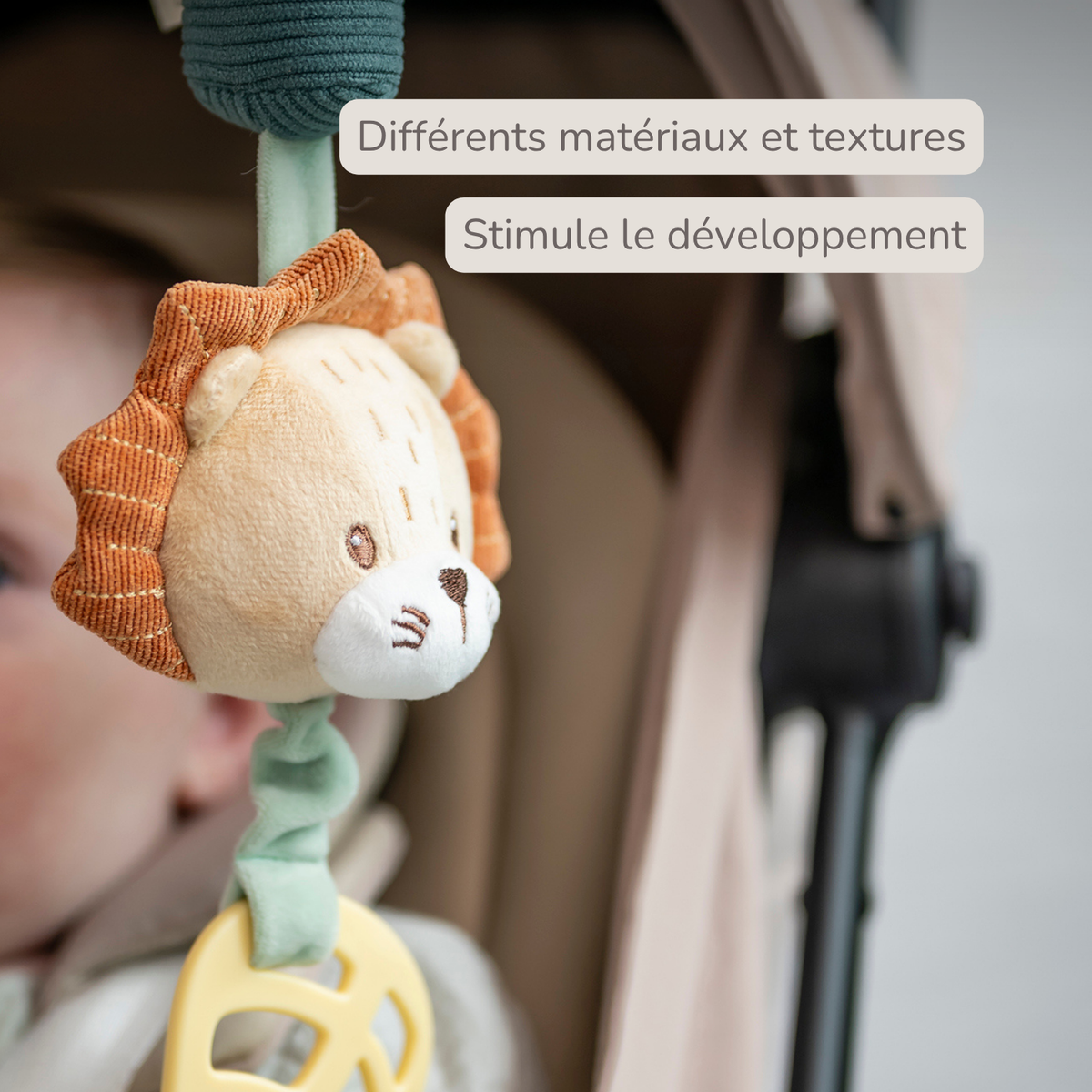 Activity Toy with Sounds Lion Léon - Hanging Rattle - 28 cm - Multicolored [FR]