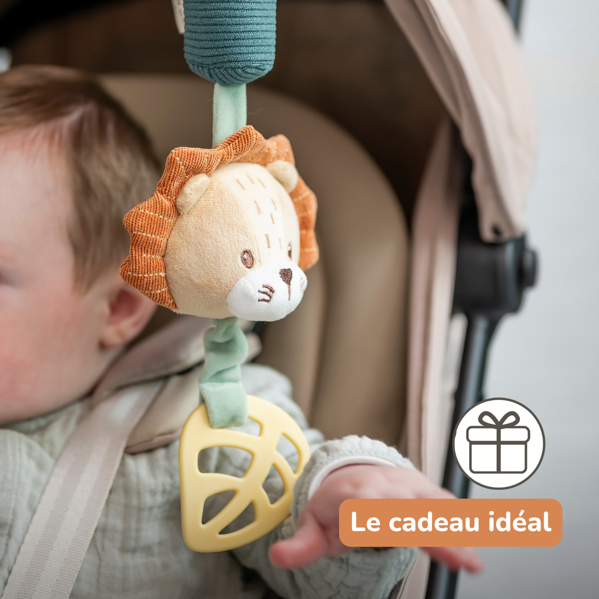 Activity Toy with Sounds Lion Léon - Hanging Rattle - 28 cm - Multicolored [FR]