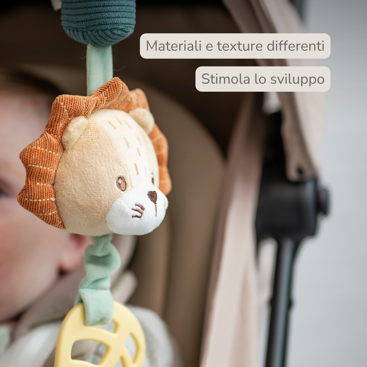 Activity Toy with Sounds Lion Léon - Hanging Rattle - 28 cm - Multicolored [IT]