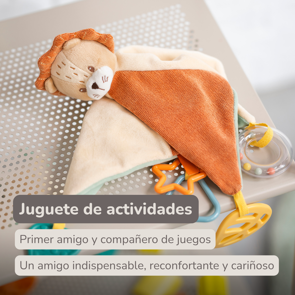 Baby Activity Comforter Léon - Lion Doudou - 28 x 28 cm - Multicolored [ES]