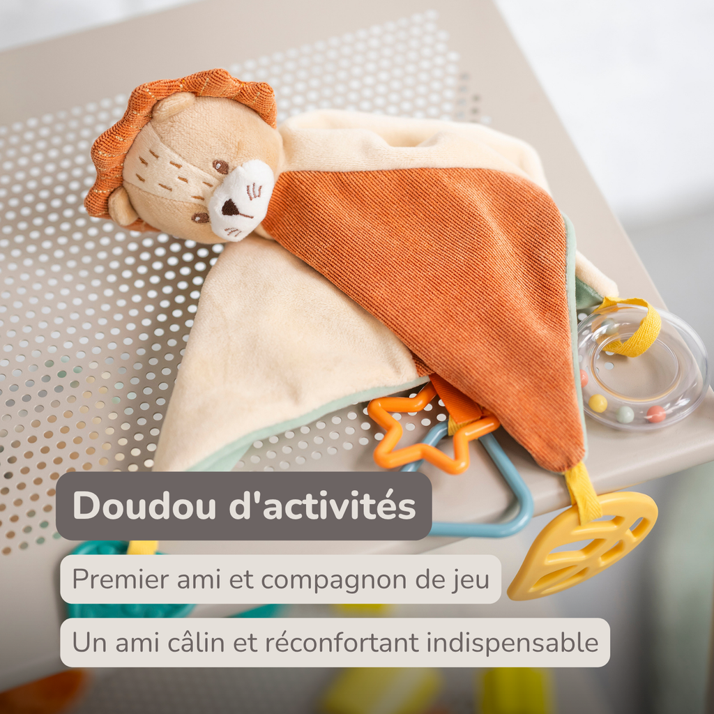 Baby Activity Comforter Léon - Lion Doudou - 28 x 28 cm - Multicolored [FR]