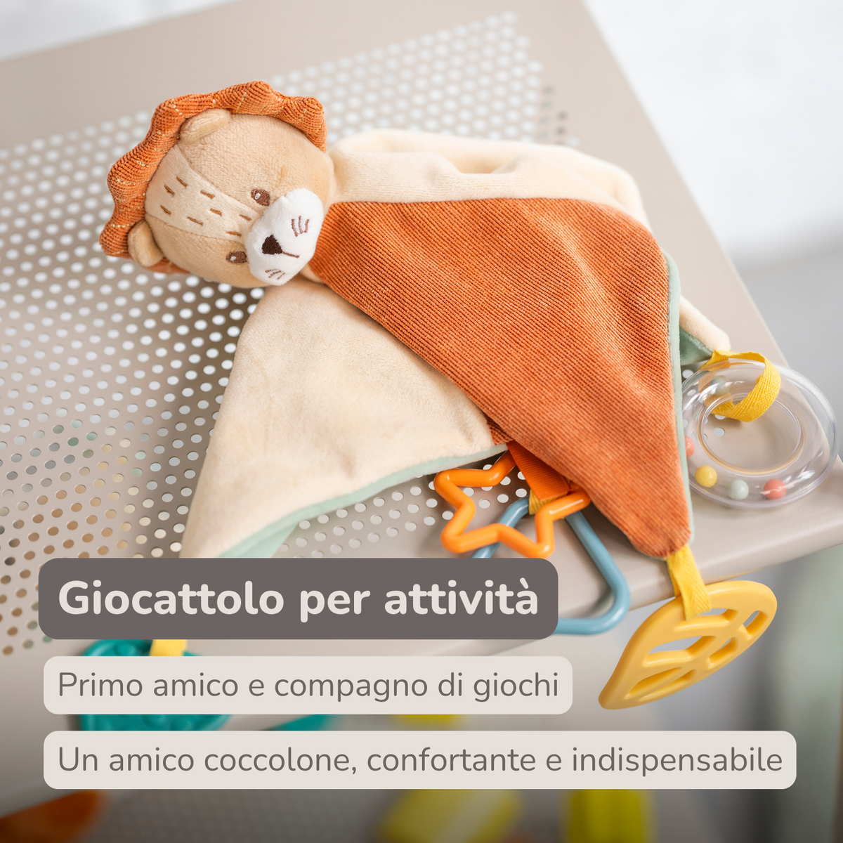Baby Activity Comforter Léon - Lion Doudou - 28 x 28 cm - Multicolored [IT]
