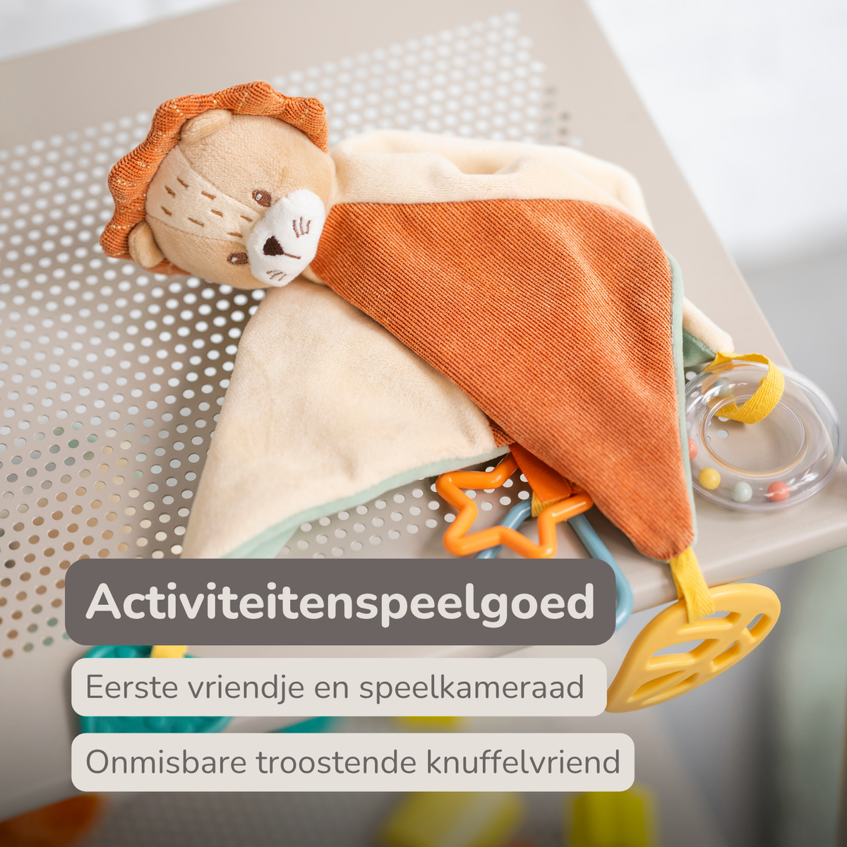 Baby Activity Comforter Léon - Lion Doudou - 28 x 28 cm - Multicolored [NL]