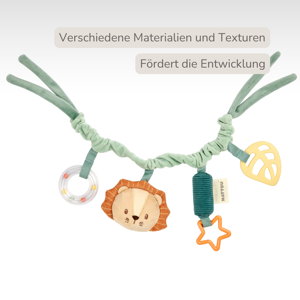 Pram Toy Lion Léon - Baby Toy for Home or On the Go - 17 cm - Multicolored [DE]