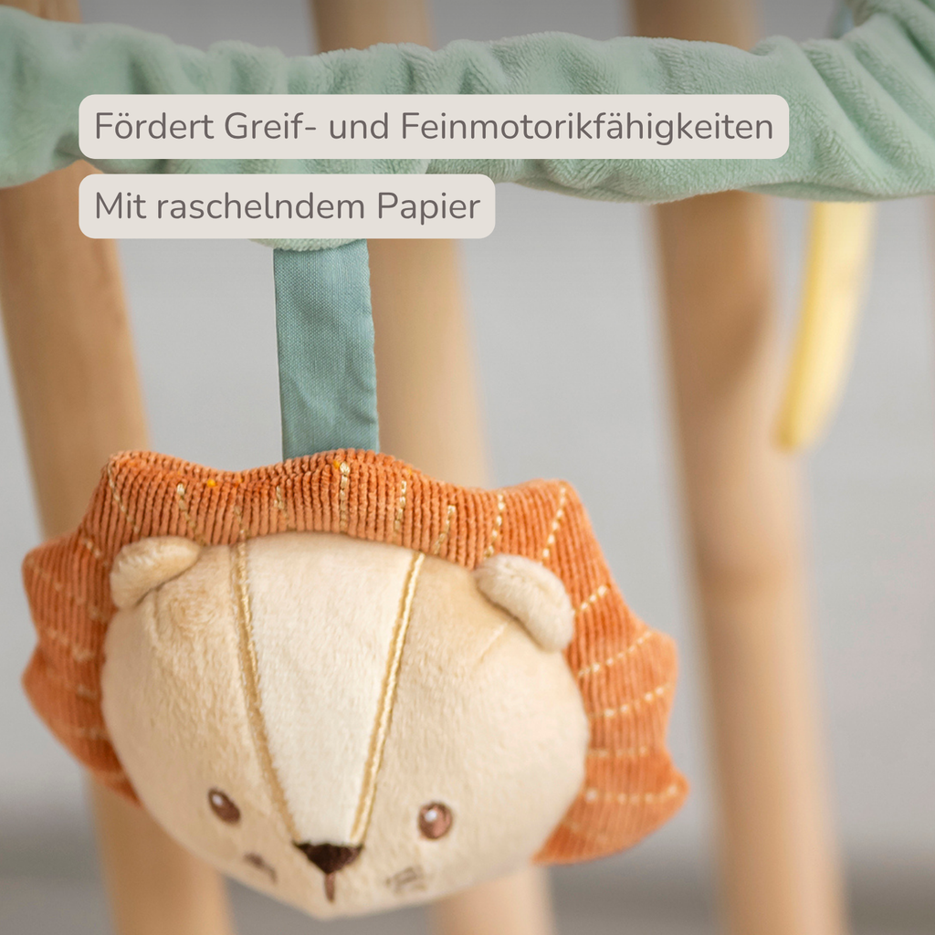 Pram Toy Lion Léon - Baby Toy for Home or On the Go - 17 cm - Multicolored [DE]