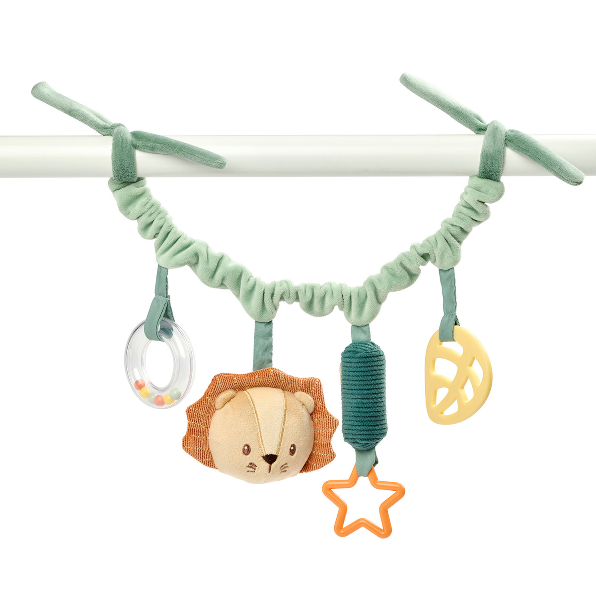 Pram Toy Lion Léon - Baby Toy for Home or On the Go - 17 cm - Multicolored [FR]