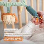 Pram Toy Lion Léon - Baby Toy for Home or On the Go - 17 cm - Multicolored [FR]