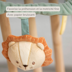Pram Toy Lion Léon - Baby Toy for Home or On the Go - 17 cm - Multicolored [FR]