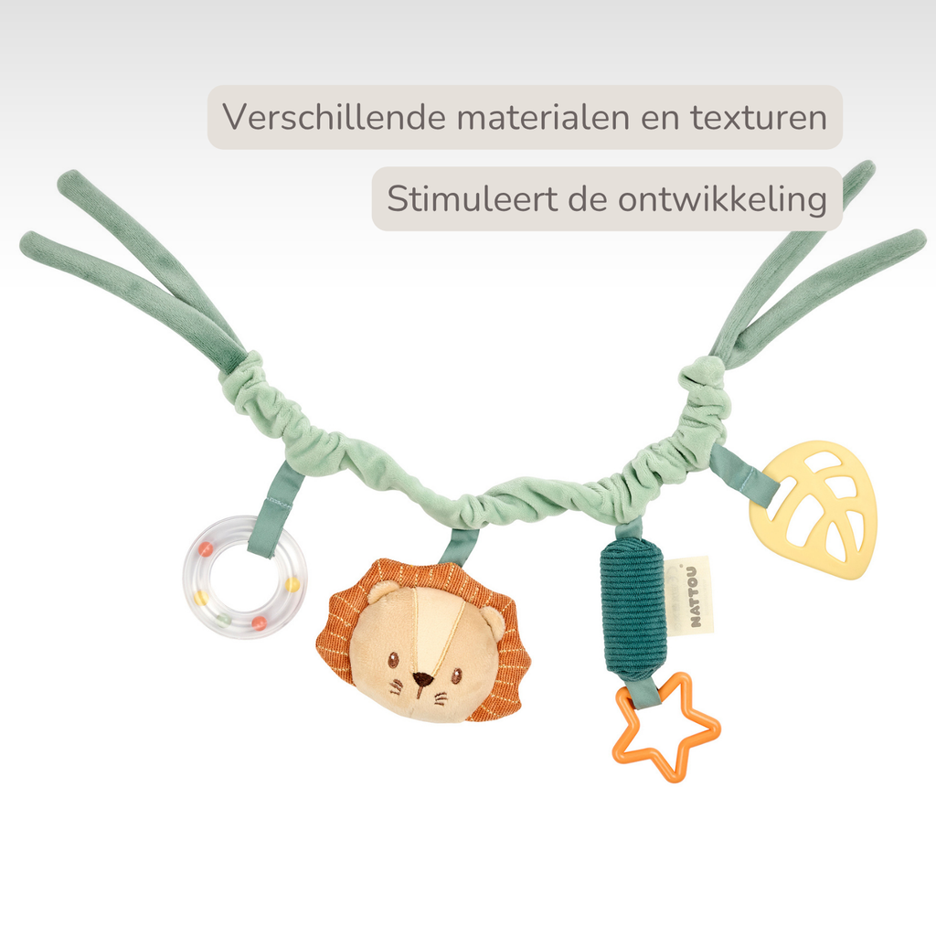 Pram Toy Lion Léon - Baby Toy for Home or On the Go - 17 cm - Multicolored [NL]