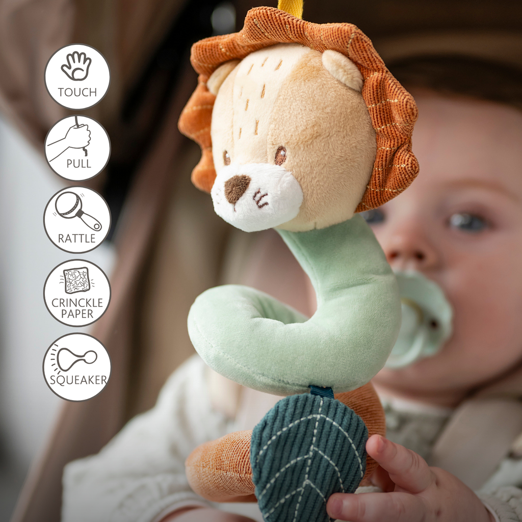Vertical Playpen Spiral Baby Lion Léon - Hanging Activity Spiral for Home or On the Go - 28 cm - Multicolored [DE]