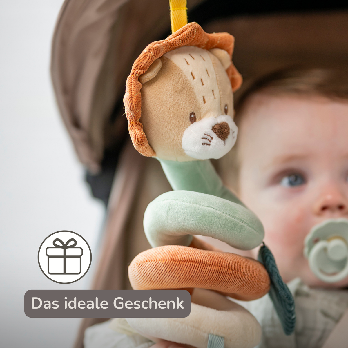Vertical Playpen Spiral Baby Lion Léon - Hanging Activity Spiral for Home or On the Go - 28 cm - Multicolored [DE]