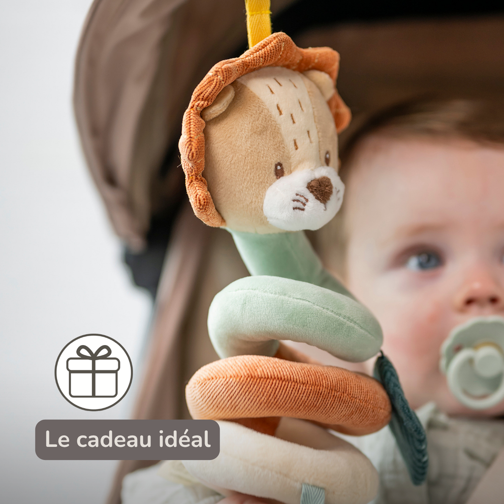 Vertical Playpen Spiral Baby Lion Léon - Hanging Activity Spiral for Home or On the Go - 28 cm - Multicolored [FR]