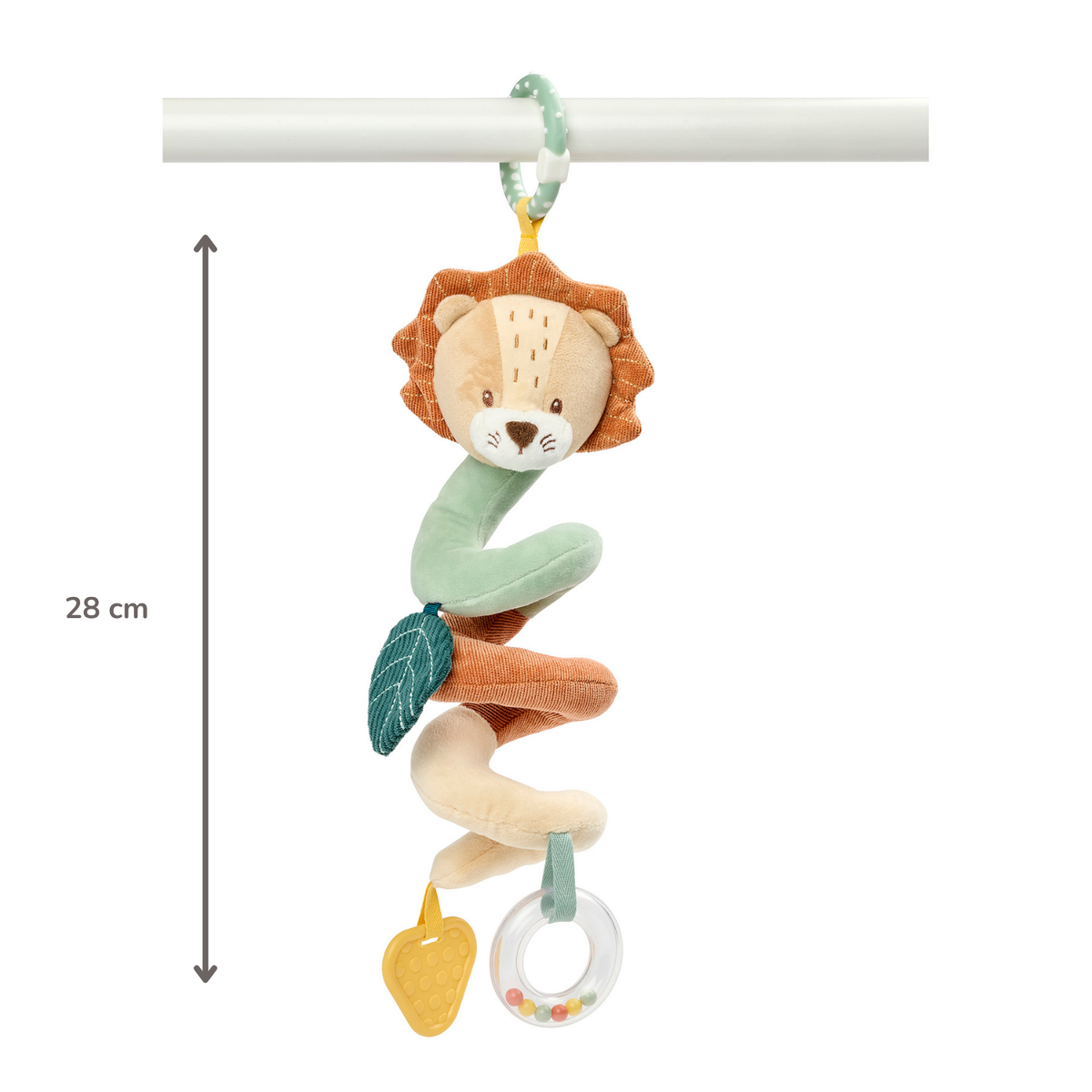 Vertical Playpen Spiral Baby Lion Léon - Hanging Activity Spiral for Home or On the Go - 28 cm - Multicolored [IT]