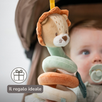 Vertical Playpen Spiral Baby Lion Léon - Hanging Activity Spiral for Home or On the Go - 28 cm - Multicolored [IT]