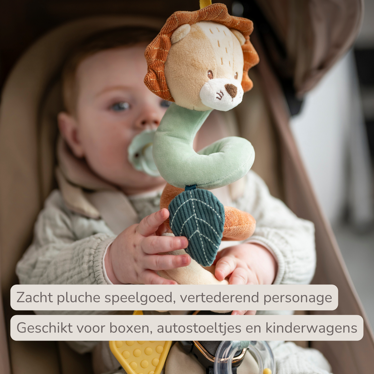 Vertical Playpen Spiral Baby Lion Léon - Hanging Activity Spiral for Home or On the Go - 28 cm - Multicolored [NL]
