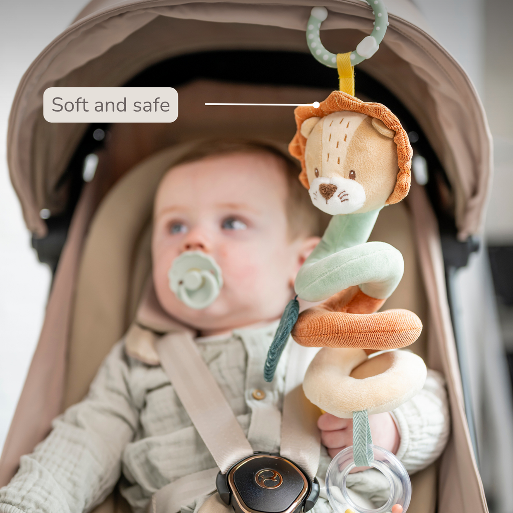 Vertical Playpen Spiral Baby Lion Léon - Hanging Activity Spiral for Home or On the Go - 28 cm - Multicolored [EN]