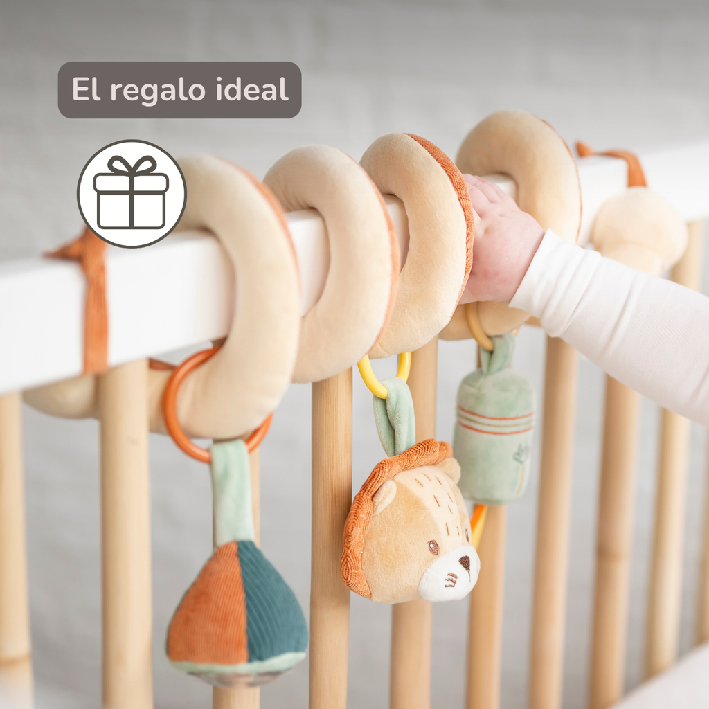 Playpen Spiral Baby Lion Léon - Activity Spiral for Home or On the Go - 25 cm - Multicolored [ES]