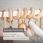 Playpen Spiral Baby Lion Léon - Activity Spiral for Home or On the Go - 25 cm - Multicolored [FR]