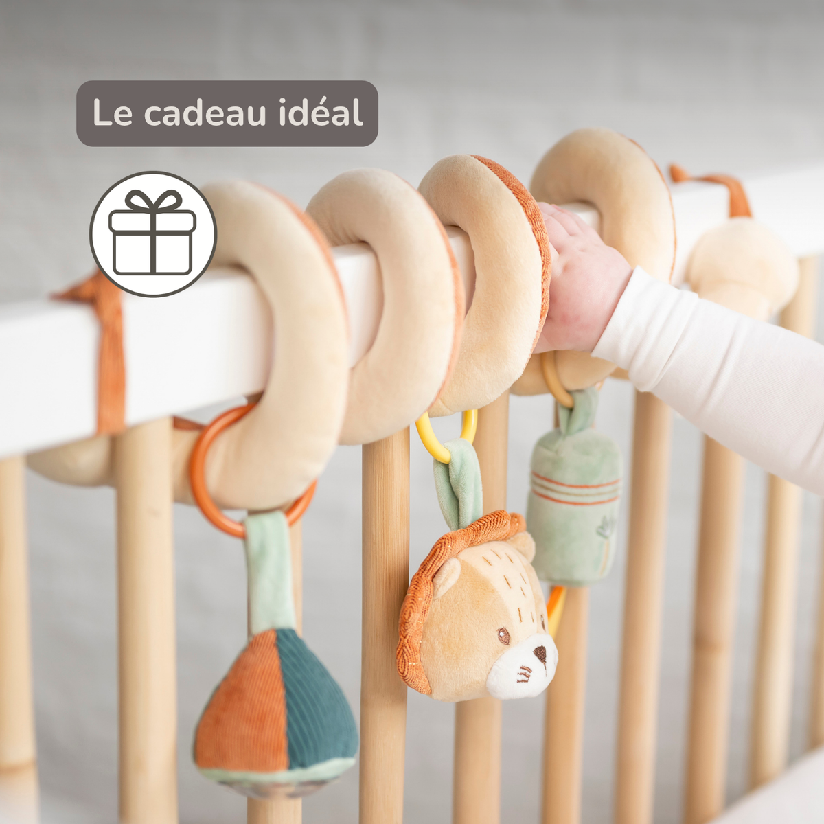 Playpen Spiral Baby Lion Léon - Activity Spiral for Home or On the Go - 25 cm - Multicolored [FR]