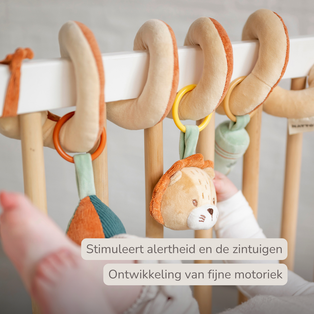 Playpen Spiral Baby Lion Léon - Activity Spiral for Home or On the Go - 25 cm - Multicolored [NL]