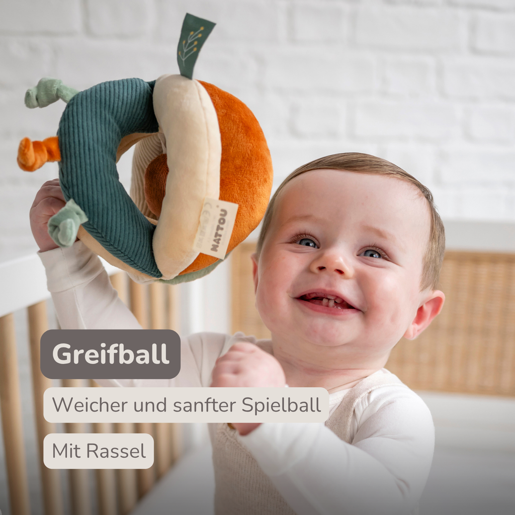 Soft Grip Ball Lion Léon - Plush Activity Ball - Sensory Toy - 15 cm - Multicolored [DE]