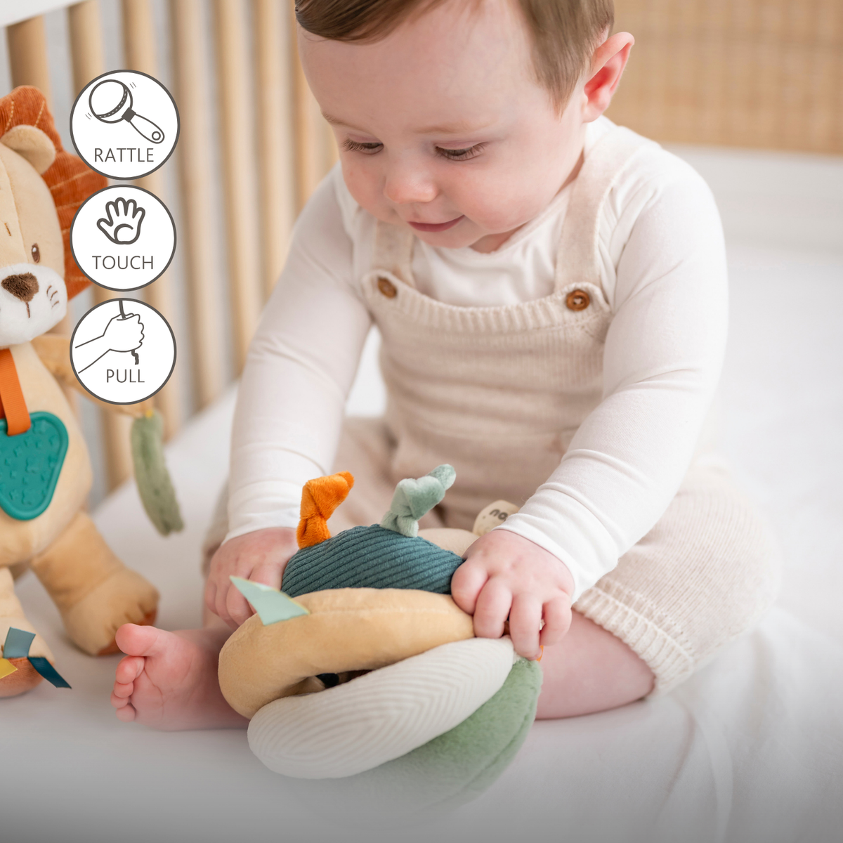 Soft Grip Ball Lion Léon - Plush Activity Ball - Sensory Toy - 15 cm - Multicolored [ES]