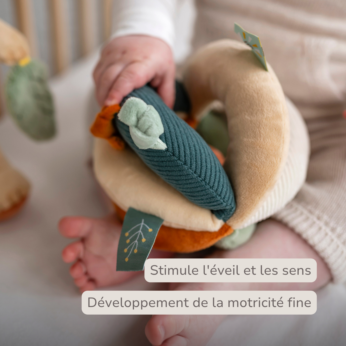 Soft Grip Ball Lion Léon - Plush Activity Ball - Sensory Toy - 15 cm - Multicolored [FR]