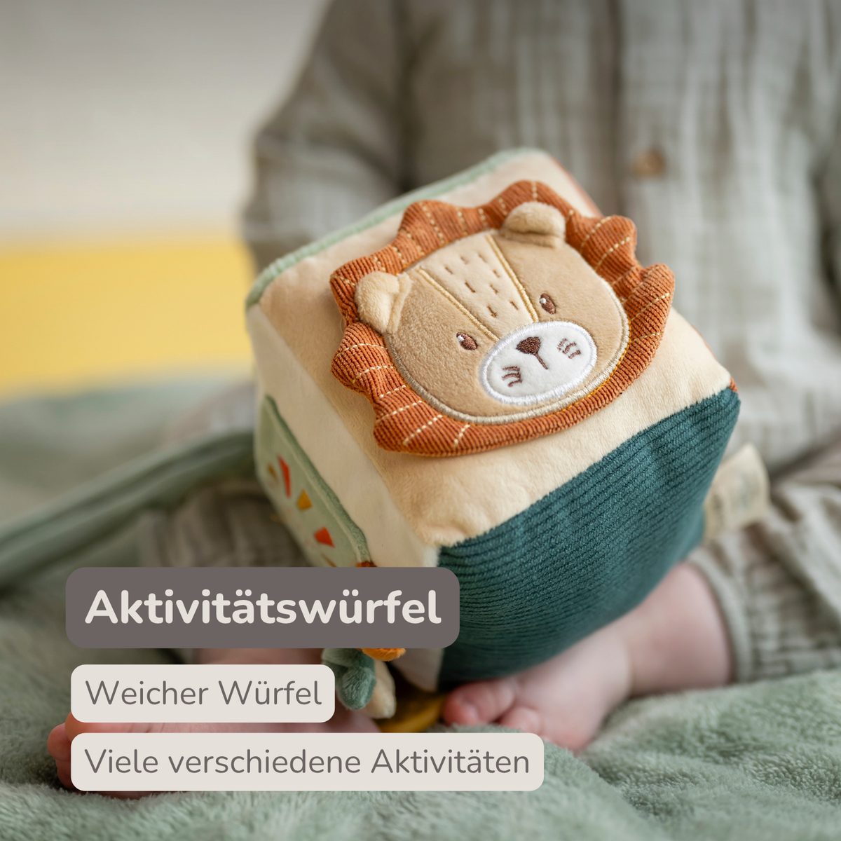 Soft Activity Cube Lion Léon - Baby Toy - 11 cm - Multicolored [DE]