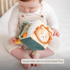 Soft Activity Cube Lion Léon - Baby Toy - 11 cm - Multicolored [ES]