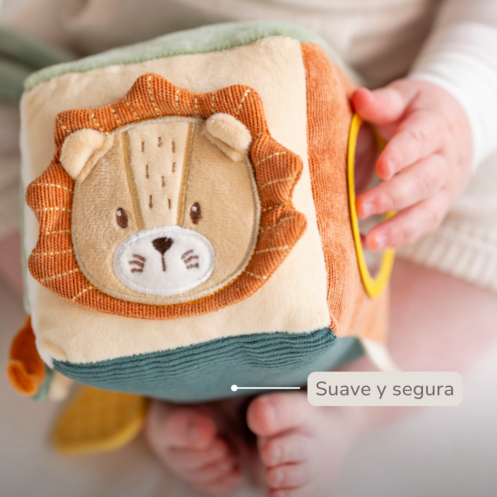 Soft Activity Cube Lion Léon - Baby Toy - 11 cm - Multicolored [ES]
