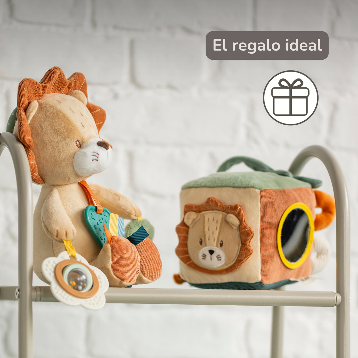 Soft Activity Cube Lion Léon - Baby Toy - 11 cm - Multicolored [ES]