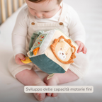 Soft Activity Cube Lion Léon - Baby Toy - 11 cm - Multicolored [IT]