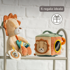 Soft Activity Cube Lion Léon - Baby Toy - 11 cm - Multicolored [IT]