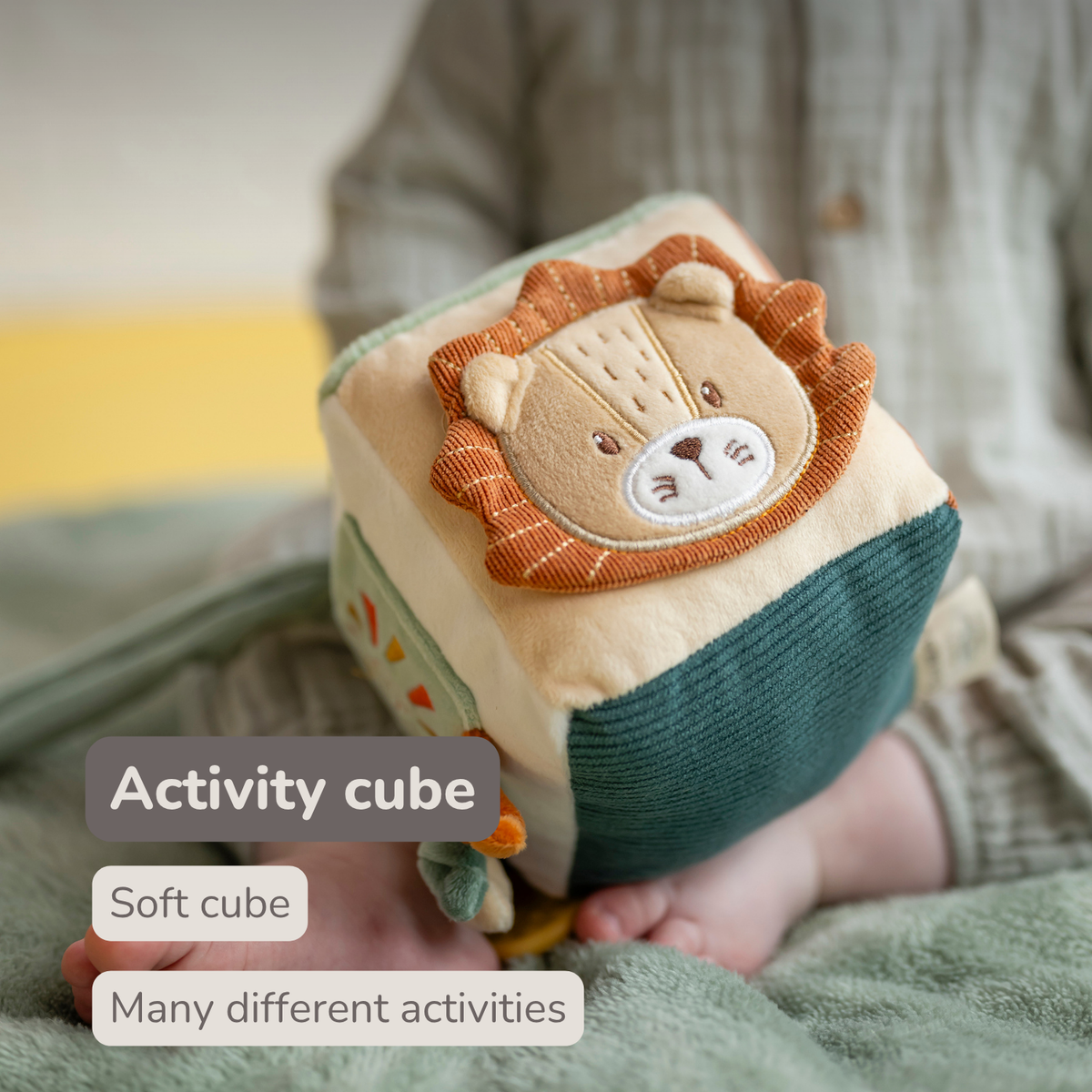 Soft Activity Cube Lion Léon - Baby Toy - 11 cm - Multicolored [EN]