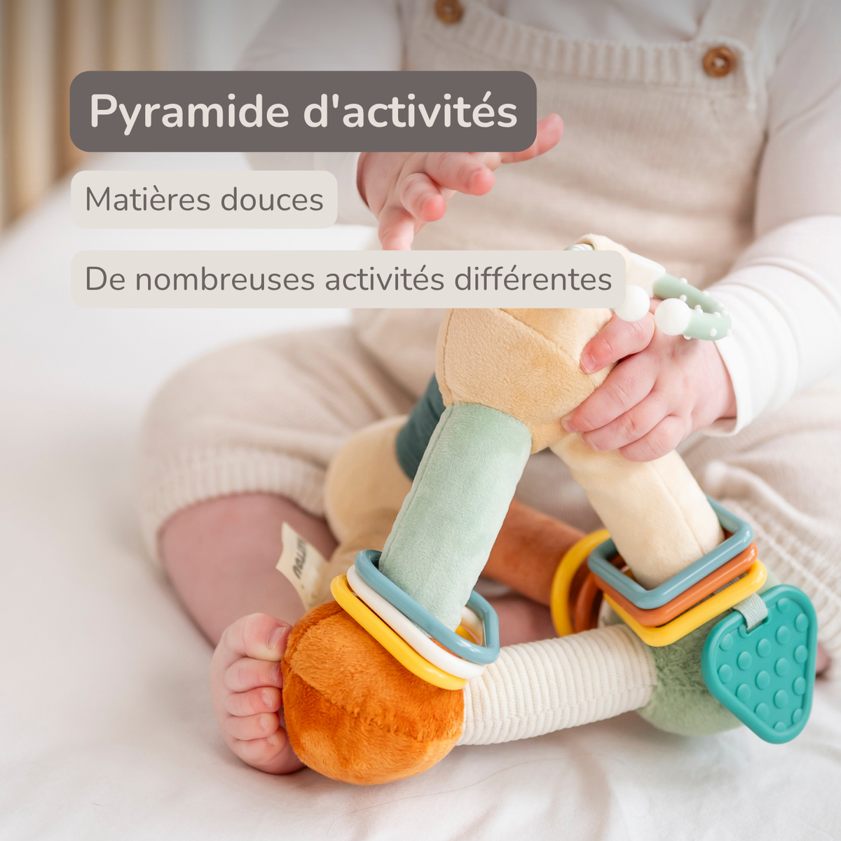 Soft Activity Pyramid Lion Léon - Baby Toy - 18 cm - Multicolored [FR]