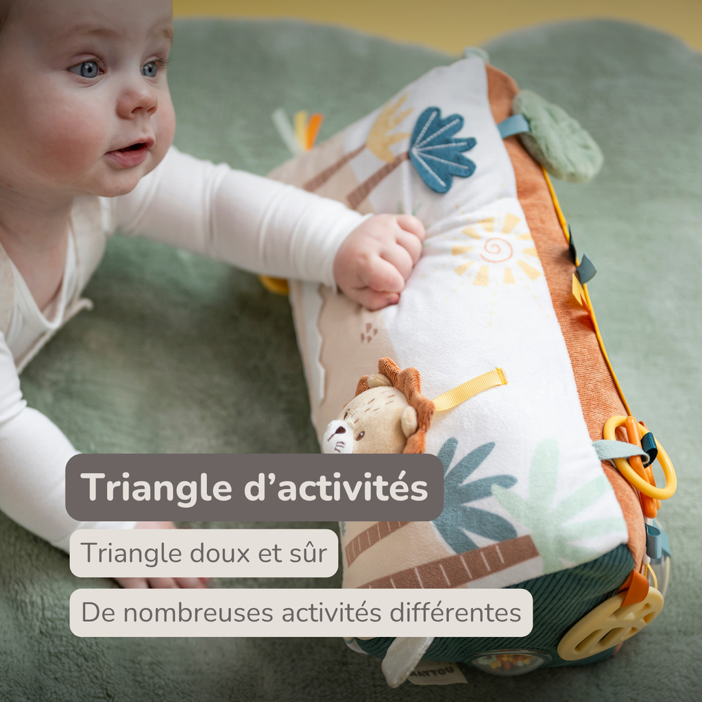 Soft Activity Triangle Lion Léon - Baby Toy - 33 x 18 cm - Multicolored [FR]